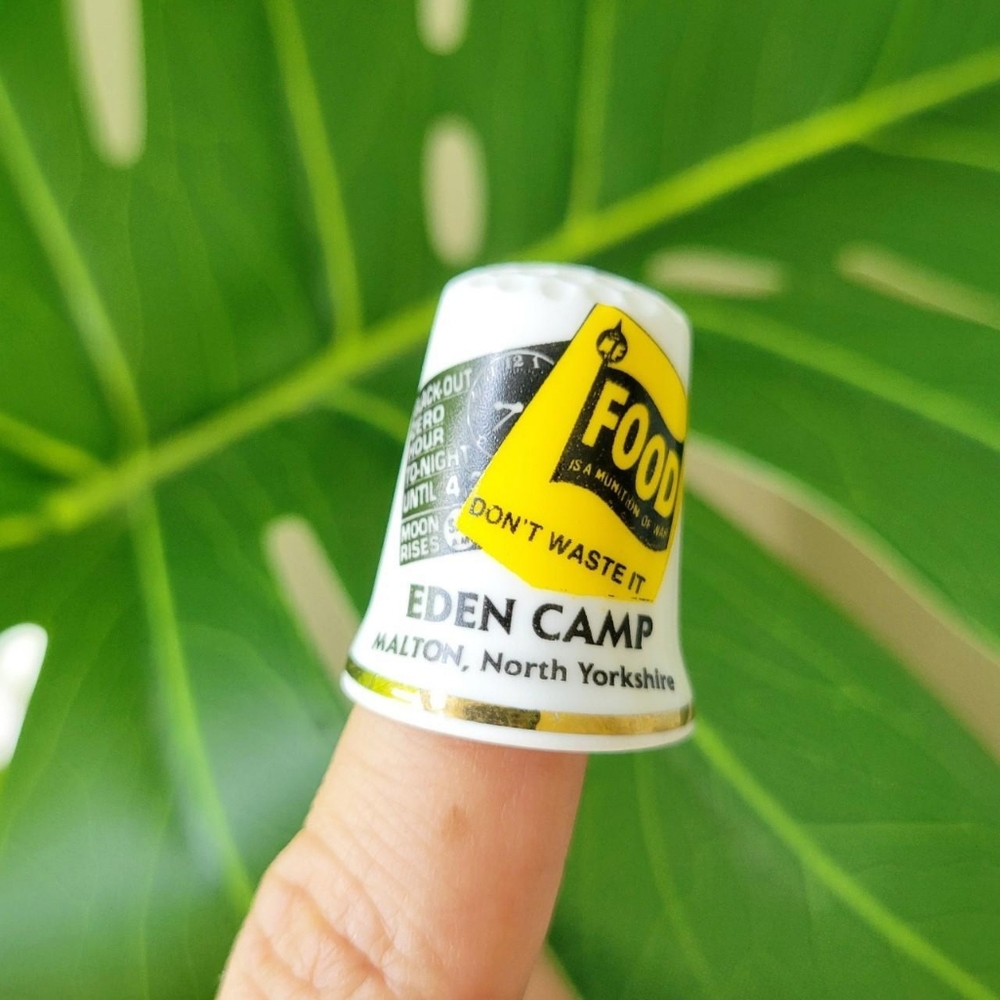 Vintage Eden Camp North Yorkshire England Fine Bone China Thimble